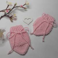Baby Handschuhe - Erstlingshandschuhe -  handgestrickt -  Farbe rosefarben Bild 1