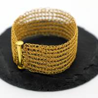 24ct vergoldetes Armband - gehäkeltes Armband aus Gold-Draht Bild 3