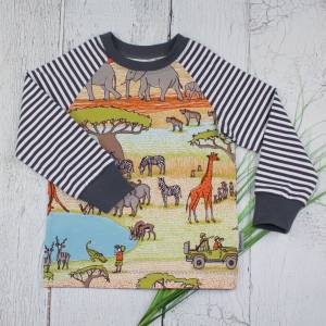 Kinder Safari Langarmshirt Longsleeve Raglanshirt Pullover Bild 1