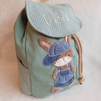 Kindergartentasche Kinderrucksack Boho Hase Kinderrucksack 2-6 Jahre  personalisiert mit Name