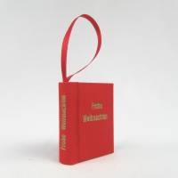 Minibuch, Frohe Weihnachten, Dekoration, hell-rot gold, Mini-Notizbuch, handgefertigt Bild 3