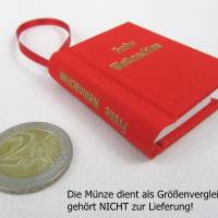 Minibuch, Frohe Weihnachten, Dekoration, hell-rot gold, Mini-Notizbuch, handgefertigt Bild 6