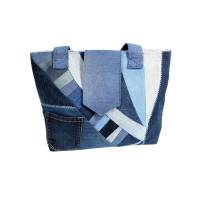 Jeans-Shopper, Einkaufstasche im Upcycling, Patchwork-Tasche Bild 1