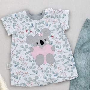 Kleidung Set Mädchen T-Shirt & Leggings Gr.74, Stickdatei Koala, Kinderkleidung, Babykleidung, Geschenk zur Geburt, Gebu Bild 3