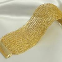 24ct vergoldetes Armband - gehäkeltes breites und faszinierendes Armband aus Gold-Draht - 1.400 Häkelmaschen Bild 1