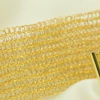 24ct vergoldetes Armband - gehäkeltes breites und faszinierendes Armband aus Gold-Draht - 1.400 Häkelmaschen Bild 5