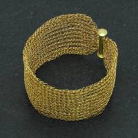 24ct vergoldetes Armband - gehäkeltes breites und faszinierendes Armband aus Gold-Draht - 1.400 Häkelmaschen Bild 7