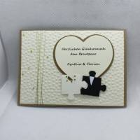 Hochzeitskarte, Puzzle-Teile - schlicht und edel, Mrs & Mr Bild 4