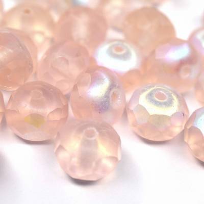 10 Stück Glasperlen 6x9mm | Matted Rosaline AB Rondelle