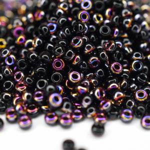 10g Miyuki Seed Beads Rocailles 11/0 Black Sliperit Bild 1