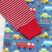 Autos Langarmshirt Longsleeve Raglan T-Shirt blau rot weiß Junge Kinderkleidung handmade Bild 3