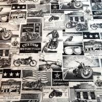 Baumwolldruck "Custom Motorcycles", 112 cm breit, Meterware, Preis pro 0,5 lfdm Bild 2