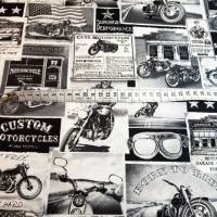 Baumwolldruck "Custom Motorcycles", 112 cm breit, Meterware, Preis pro 0,5 lfdm Bild 3