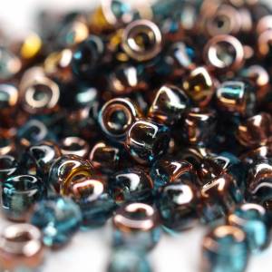 10g Czech Seed Beads Matubo, 6/0 Copper Aquamarine Bild 1