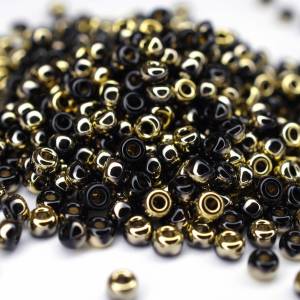 10g Miyuki Seed Beads Rocailles 8/0 Black Amber Bild 1