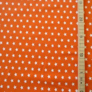 Jersey Sterne - 14,50 EUR/m - orange/weiß Bild 2
