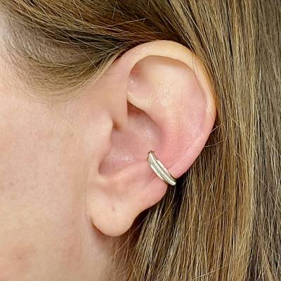 Ear Cuff Ring klein Silber beidseitig zu tragen Ohrklemme Ohrmanschette Ohrschmuck Fakepiercing