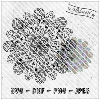 Plotterdatei - Blumenmandala Weihnachten - Mandala - SVG - DXF - Datei