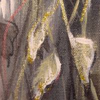 Acrylgemälde SCHWÄNE IN GLITZERBLÄTTERN -  wunderschönes Wandbild mit Schwänen und goldfarbigen Blättern 70cmx60cm Bild 9
