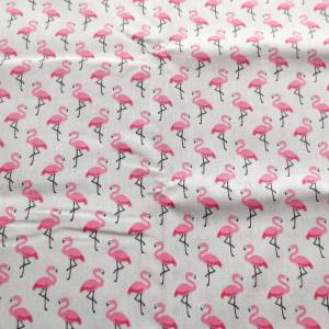 Baumwollstoff Flamingo - 13,00 EUR/m - grau - 100% Baumwolle Bild 2
