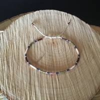Schickes feines  Miyuki-Delica-Perlen Armband mit verstellbarem Makrameeknoten  Perlengröße 2 mm Bild 2