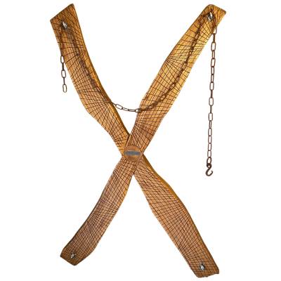 ANDREASKREUZ mit Netzmuster - Schlafzimmer Dekoration aus Holz - Wandhalterung - Wunschgravur - Handarbeit aus Deutschla