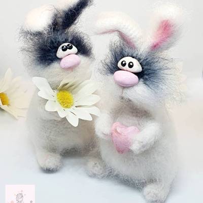 Design Dekofigur Hase gehäkelt, Dekofigur Hase, Vintage Dekofigur Hase, Wohndekor Hase, Geschenk Ostern Hase, Kaninchen 