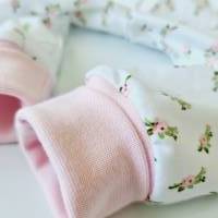 Baby-Pumphose 62 • 80 Jersey Streublümchen Bündchen Rosa Bild 5