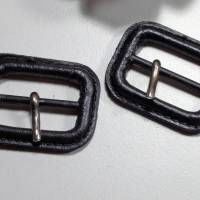 2 Lederschnallen 25mm schwarz, Leder, Gürtelschnalle, Vintage, alte Schnalle, alte Gürtelschnalle, Vintage Material Bild 1