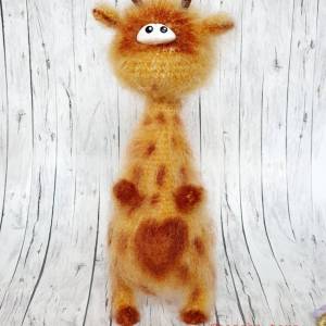 Design Dekofigur Giraffe handgefertigt, Giraffe gehäkelt, Designfigur Giraffe, Wohndeko Vintage Giraffe, Giraffe Kuschel Bild 8