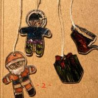 Weihnachten: Geschenkeanhänger, gestempelt auf Shrinkfolie mit dem Lebkuchenmann  von Stampin up Bild 2