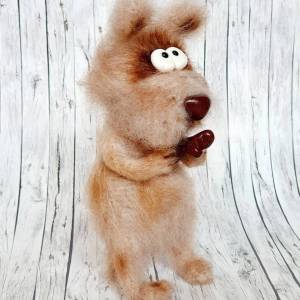 Design Dekofigur lustiger Hund, Hund gehäkelt,  Skulptur Hund, lustige Welpe, Hundefiguren Bild 6