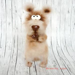 Design Dekofigur lustiger Hund, Hund gehäkelt,  Skulptur Hund, lustige Welpe, Hundefiguren Bild 9