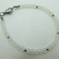 Armband Perlen Achat Weiß Bild 2