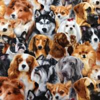 Baumwolldruck "Dog Breeds", 112 cm breit, Meterware, Preis pro 0,5 lfdm Bild 1
