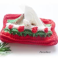 Gehäkelte Taschentüchertasche - Weihnachten,Taschentücherbox,TaTüTa,Universaltasche,Etui,Geschenk,rot,grün Bild 4