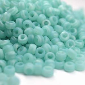 10g 8/0 Czech Seed Beads Matubo | Matte  Silk Opal Blue Bild 1