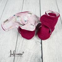 Gr.18 Baby Stiefel aus Walk / Überzieher für Babys und Krabbelkinder Himbeer Pink Heißluftballon Bild 2