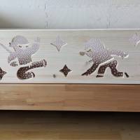 Rausfallschutz aus Holz mit NINJA Motiv , Bettgitter für Kinderbett (100 cm breit) Bild 2