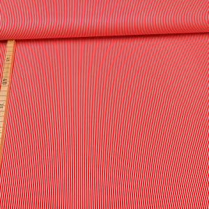 Baumwollstoff Streifen - 8,00 EUR/m - 100% Baumwolle - rot/weiß Bild 2