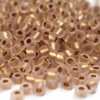 10g Czech Seed Beads Matubo, 8/0 Matte Rosaline Bronze Ice Lined