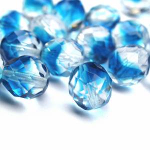 10 Stück Glasperlen 10mm | Crystal Capri Blue Bicolor Bild 1