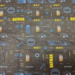 Batman Stoff - Batman Schriftzug - schwarz - 13,00 EUR/m - Batmobil - Batman Logo - 100% Baumwolle - Lizenzstoff Bild 5