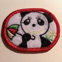 4 Patches zum Aufbügeln oder Aufnähen - Stickapplikationen Frosch + Panda Bild 2
