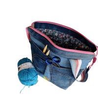 Projekttasche aus Jeans, Hobbytasche, praktische Tasche für dein Hobby Bild 1