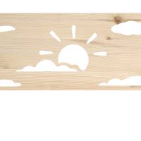 Rausfallschutz aus Holz mit HIMMEL Motiv , Bettgitter für Kinderbett (100 cm breit) Bild 1