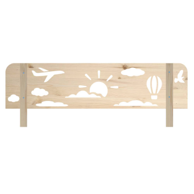 Rausfallschutz aus Holz mit HIMMEL Motiv , Bettgitter für Kinderbett (100 cm breit)