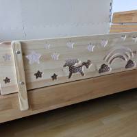 Rausfallschutz aus Holz mit EINHORN Motiv , Bettgitter für Kinderbett (100 cm breit) Bild 4