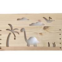 Rausfallschutz aus Holz mit DINOS Motiv , Bettgitter für Kinderbett (60 cm breit) Bild 3