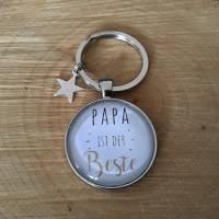 Toller Cabochon-Schlüsselanhänger „Papa ist der Beste“ Bild 1